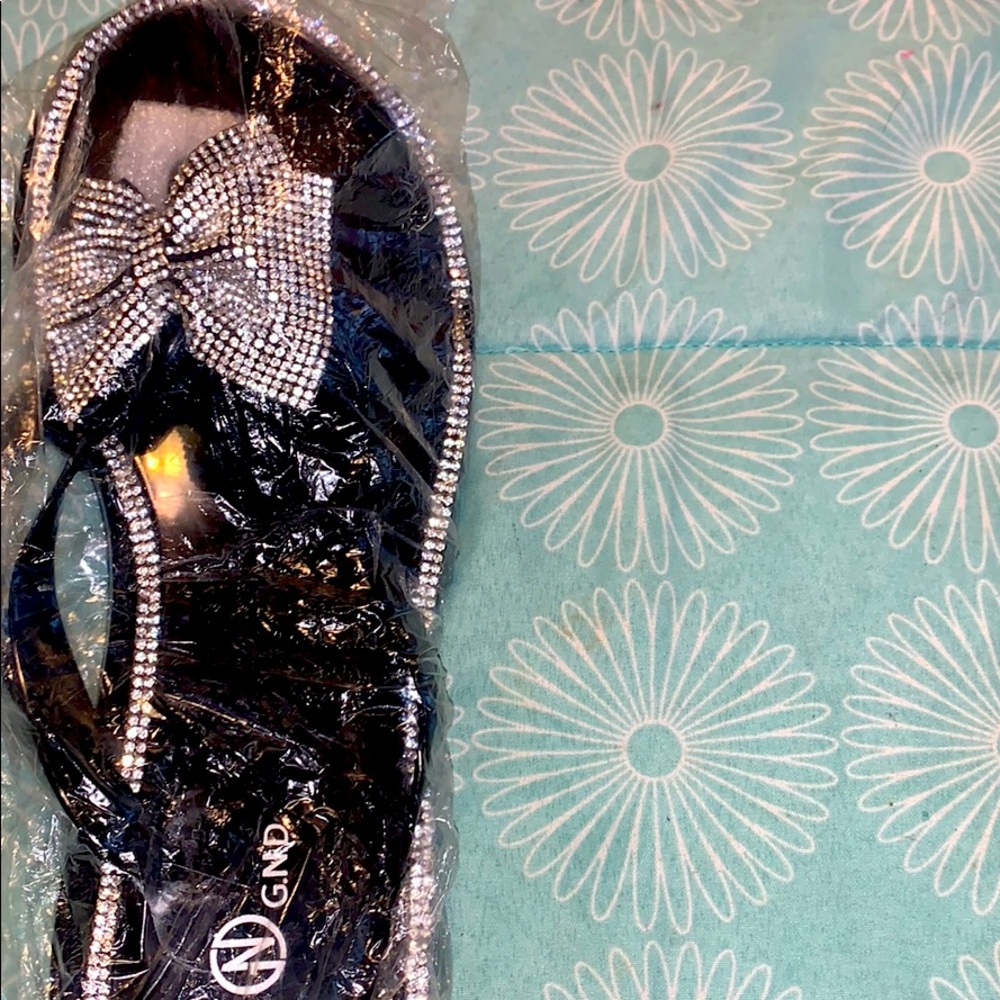 Bedazzled rhinestone flip flops